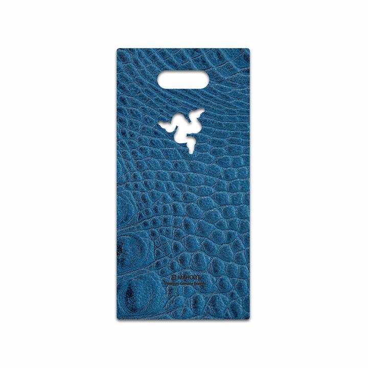 برچسب پوششی ماهوت مدل Blue-Crocodile-Leather مناسب برای گوشی موبایل ریزر Phone 2 MAHOOT Blue-Crocodile-Leather Cover Sticker for Razer Phone 2